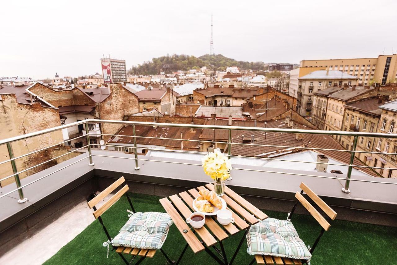Luxury terrace view Apartment! Lviv Extérieur photo